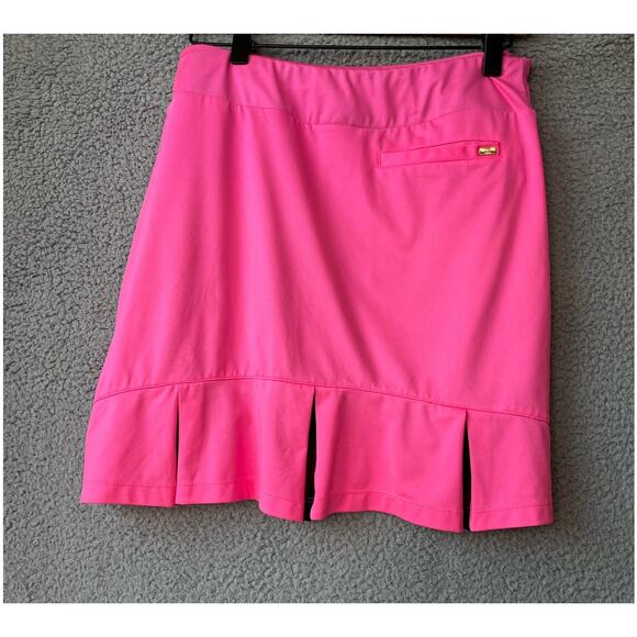Tail Skort Small Pleated Zip Pocket Neon Pink Black Mini Tennis Prep Athletic - Picture 5 of 16